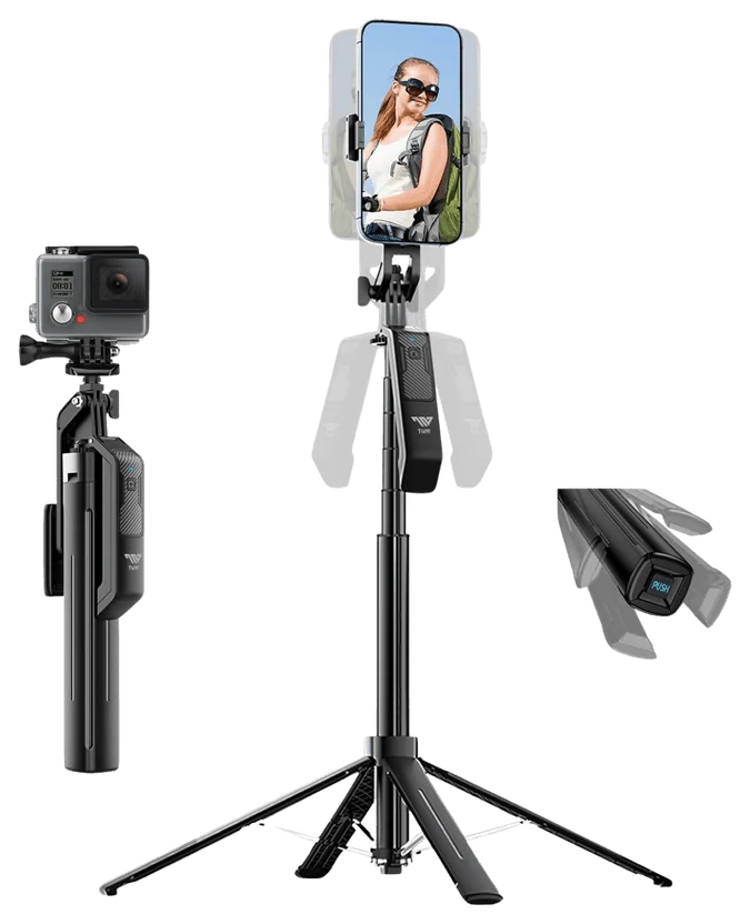 Tripod Bluetooth 4in1 Tongsis Gimbal 1.8m